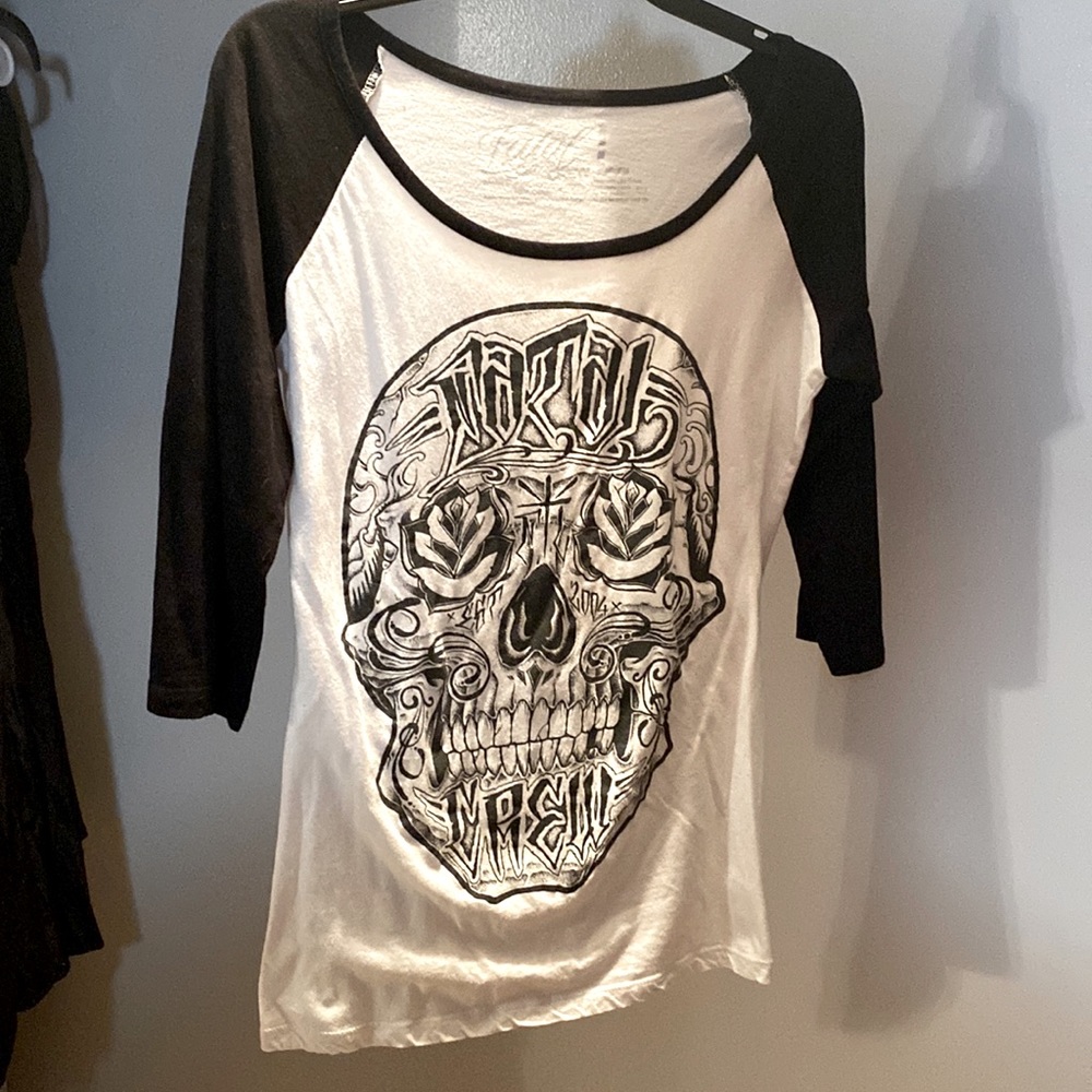 Fatal scoop neck baseball tee